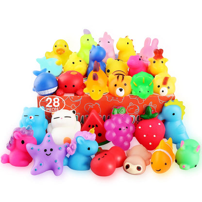 nobasco Squishies 28 Pack Mochi Squishy Toys - Kawaii Cat Squishys Slow Rising Animals - Party Favors Goodie Bag Birthday Gifts Mini Squishies Stress Reliever Toy Pack